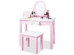 Schminktisch PINOLINO "Jasmin", rosa (rosa, weiß, rosa, weiß), Tische, Kinder, B/H/T: 70cm x 97cm x 40cm, Schminktisch, inklusive Hocker, B:70cm H:97cm T:40cm