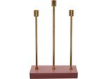 Kerzenständer KAYOOM "Kerzenhalter Art Deco 325", rosa (rosa, goldfarben), B:9cm H:39,5cm T:26cm Ø:0cm, Metall, Kerzenhalter, Kerzenständer