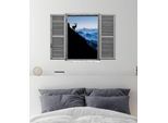 Wandtattoo QUEENCE "Steinbock", blau, B:80cm H:60cm T:0,1cm, Wandtattoos, Wandtattoo, Wandsticker, Wandbild, selbstklebend, 3D, Fenster