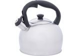 Wasserkessel RESTO KITCHENWARE "Perseus, Flötenkessel 3 l m. wärmespeicherndem Boden im Geschenkkarton", silber (silberfarben), H:23,5cm Ø:18,5cm, Töpfe, Wasserkessel, mit ergonomischem, wärmeableitenden Bakelit-Griff