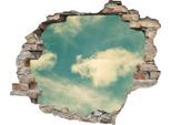 Wandtattoo QUEENCE "Wolken", blau, B:60cm H:50cm T:0,1cm, Wandtattoos, Wandtattoo, Wandsticker, Wandbild, selbstklebend, 3D, Wanddurchbruch