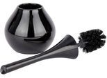 WC-Garnitur WENKO "Flakon", schwarz, L:17cm, Keramik, Kunststoff, Reinigungsbürsten, WC-Garnitur, Bürstenkopf-Durchmesser 6,5 cm