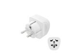 Reiseadapter HAMA "Reiseadapter Typ E und F, 3-polig, universal, Welt nach Europa, Weiß", weiß, Adapter, Reiseadapter