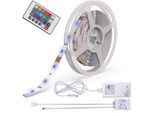B.K.LICHT LED-Streifen "Lucilla", weiß, Dioden 150 Stk., Gesamtlänge 5m, Lichterketten, LED Band, RGB, Fernbedienung, selbstklebend, Farbwechsel, kürzbar, LED-Streifen