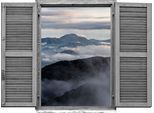 Wandtattoo QUEENCE "Panoramablick über die B", braun, B:80cm H:60cm T:0,1cm, Wandtattoos, Wandtattoo, Wandsticker, Wandbild, selbstklebend, 3D, Fenster