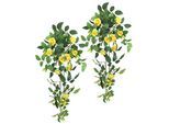 Kunstblume I.GE.A. "Künstlicher Rosenhänger", gelb, B:30cm H:74cm L:11cm, Polyester, Kunstpflanzen, Kunstblume, Rosenranke Rosenbogen Rosen Blume Rosengirlande Deko Busch