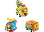 Spielzeug-Auto VTECH "Tut Tut Baby Flitzer, 3er-Set Reisebus, Helikopter, Betonmischer", bunt, Spielzeugfahrzeuge, Kinder, Kunststoff, Spielzeug-Auto