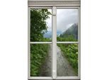 Wandsticker QUEENCE "Waldweg", grün, B:40cm H:60cm T:0,1cm, Wandtattoos, Wandsticker, Wandsticker, Wandbild, selbstklebend, 3D, Fenster
