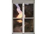Wandsticker QUEENCE "Sonnenuntergang", bunt, B:40cm H:60cm T:0,1cm, Wandtattoos, Wandsticker, Wandsticker, Wandbild, selbstklebend, 3D, Fenster