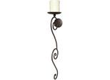 Wandkerzenhalter AMBIENTE HAUS "Wandleuchter - antikbraun 58cm", braun (antikbraun), B:13cm H:58cm T:11cm, Eisen, Kerzenhalter, Wandkerzenhalter