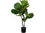 Kunstbaum CREATIV GREEN "Ficus Lyrata", grün, H:80cm Ø:50cm, Kunststoff, Kunstpflanzen, Kunstbaum