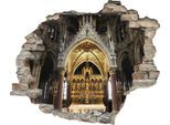Wandtattoo QUEENCE "Altar", gold (goldfarben), B:60cm H:50cm T:0,1cm, Wandtattoos, Wandtattoo, Wandsticker, Wandbild, selbstklebend, 3D, Wanddurchbruch