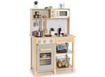 Spielküche SUN "Little Chef", beige (natur, grau), Spielküchen, KinderB:59cm H:90cm T:31cm, Holz, Spielküche, aus Holz, B:59cm H:90cm T:31cm