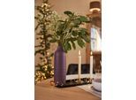 Bodenvase CREATIV DECO, lila (aubergine), H:49cm Ø:12,5cm, Keramik, Vasen, Bodenvase, besondere Oberflächenstruktur