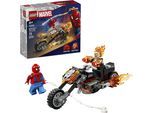 Konstruktionsspielsteine LEGO "Spider-Man vs. Ghost Rider auf seinem Motorrad (76335)", bunt, Spielbausteine, Kinder, Kunststoff, Konstruktionsspielsteine, LEGO Super Heroes; Made in Europe