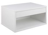 Nachttisch ACTONA GROUP "Cholet Nachtkommode", weiß, B:50cm H:35cm T:35cm, Tische, Nachttisch, Nachtschrank, weiß lackiert, Schublade, offenem Fach, Wandbefestigung