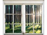 Wandsticker QUEENCE "Wald", beige (natur), B:40cm H:60cm T:0,1cm, Wandtattoos, Wandsticker, Wandsticker, Wandbild, selbstklebend, 3D, Fenster