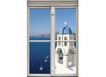 Wandsticker QUEENCE "Meer", blau, B:40cm H:60cm T:0,1cm, Wandtattoos, Wandsticker, Wandsticker, Wandbild, selbstklebend, 3D, Fenster