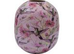 Tischvase CREATIV HOME "Vase", rosa, H:32cm Ø:27cm, Vasen, Tischvase, mit floralem Dekor