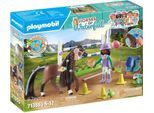 Konstruktions-Spielset PLAYMOBIL "Zoe & Blaze mit Turnierparcours (71355), Horses of Waterfall", bunt, Spielbausteine, Kinder, Kunststoff, Konstruktions-Spielset, teilweise aus recyceltem Material