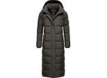 Steppmantel NAVAHOO "Isalie", Damen, Gr. XL (42), grau (anthrazit), Oberstoff: 100% Polyester. Futter: 100% Polyester. Wattierung: 100% Polyester. Ärmelfutter: 100% Polyester, oversize wadenlang, Ärmel ohne Ärmelschlitz Rippstrickbündchen mit innenliegendem Gummizug, Mäntel Steppmantel, zeitloser Wintermantel mit abnehmbarer Kapuze