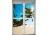 Wandsticker QUEENCE "Palmenstrand", bunt, B:40cm H:60cm T:0,1cm, Wandtattoos, Wandsticker, Wandsticker, Wandbild, selbstklebend, 3D, Fenster