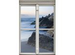 Wandsticker QUEENCE "Küste", grau, B:40cm H:60cm T:0,1cm, Wandtattoos, Wandsticker, Wandsticker, Wandbild, selbstklebend, 3D, Fenster
