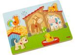 Steckpuzzle HABA "Auf dem Land", bunt, Puzzles, Kinder, Holz, Motiv, Steckpuzzle, mit Soundeffekten