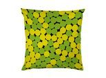 Dekokissen QUEENCE "Kreise gelb und grün", bunt (bedruckt gepunktet), B:40cm L:40cm, Polyester, Dekokissen_Sitzkissen_Kissenhüllen, Dekokissen, Beidseitig bedruckte Kissenhülle, Kissen 40x40cm, inkl. Reißverschluss