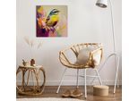 Leinwandbild QUEENCE "Susi", gelb (farbe bild(er): gelb), B:40cm H:40cm T:2cm, Canvas, Holzrahmen, Bilder, Leinwandbild, Premium-Leinwandstoff, Handarbeit aus Deutschland