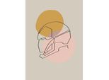 Bild KOMAR "Soulful Sanctuary Iron Man Head", bunt (farbe bild(er): pastell), B:50cm H:70cm, Holz, Papier, Bilder, Bild, Wandbild zur Dekoration im Kinderzimmer - ohne Rahmen