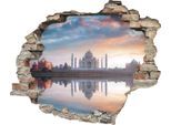 Wandtattoo QUEENCE "Taj Mahal", bunt, B:60cm H:50cm T:0,1cm, Wandtattoos, Wandtattoo, Wandsticker, Wandbild, selbstklebend, 3D, Wanddurchbruch