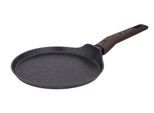 Crêpepfanne RESTO KITCHENWARE "Carina, Pfannkuchenpfanne mit holzähnlichem Soft-Touch-Griff", schwarz, H:1,8cm L:44cm Ø:24cm, Pfannen, Crêpepfanne, mit Marmor-Antihaftbeschichtung, 4-lagig, für alle Herdarten geeignet