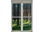Wandsticker QUEENCE "Wald", beige (natur), B:40cm H:60cm T:0,1cm, Wandtattoos, Wandsticker, Wandsticker, Wandbild, selbstklebend, 3D, Fenster