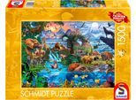 Puzzle SCHMIDT SPIELE "Panorama der Tierwelt", bunt, Puzzles, KinderB:85cm H:59cm, Pappe, Motiv, Puzzle, Made in Europe, B:85cm H:59cm
