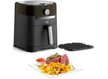 TEFAL Heißluftfritteuse "Easy Fry & Grill Classic", silber (schwarz, silberfarben), B:27cm H:32,4cm T:36,1cm, Fritteusen, für 6 Portionen, einstellbare Zeit und Temperatur, EY5018, Heißluftfritteuse