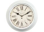 Wanduhr AMBIENTE HAUS "Wanduhr aus metall 30cm weiss", weiß, B:30cm H:30cm T:4cm, Wanduhren, Wanduhr