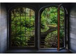 Wandsticker QUEENCE "Wald", grün, B:60cm H:40cm, Vinyl, Wandtattoos, Wandsticker, Wandsticker, Wandbild, selbstklebend, 3D, Fenster