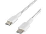 BELKIN USB-Kabel "BOOST↑CHARGE™ Braided USB-C to USB-C Cable", weiß, 100cmcm, Kabel, USB-Kabel