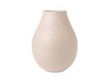 Dekovase VILLEROY & BOCH "Vase Perle Manufacture Collier 20 cm", beige, Vasen, Dekovase