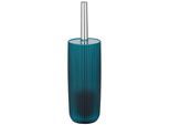 WC-Garnitur WENKO "Agropoli", blau (petrol), H:36,5cm L:10cm, Kunststoff, Reinigungsbürsten, WC-Garnitur, cremeweiß, mit geschlosssener Form