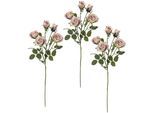 Kunstblume I.GE.A. "Rosenzweig", lila (mauve), B:18cm H:73cm, Obermaterial: 98% Polyester, 2% Kunststoff, Kunstpflanzen, Kunstblume, 3er Set