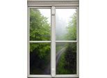 Wandsticker QUEENCE "Waldweg", grün, B:40cm H:60cm T:0,1cm, Wandtattoos, Wandsticker, Wandsticker, Wandbild, selbstklebend, 3D, Fenster