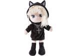 Stoffpuppe HEUNEC "Poupetta, Gothic Blondie", schwarz, Puppen, Kinder, Stoffpuppe