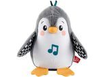 Lernspielzeug FISHER-PRICE "Flatter und Wackel Pinguin", grau (weiß, grau), Lernspielzeug, BabyH:20cm, Lernspielzeug, mit Musik, H:20cm