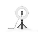 HAMA Ringlicht "LED Ringleuchte mit Stativ für Handy, Webcam, Mikrofon, Videokonferenz", schwarz, B:21cm, Lichtanlagen, Ringlicht