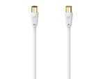 HAMA TV-Kabel "Antennen-Kabel Koax-Stecker-Koax-Kupplung vergoldet 3m100dB", weiß, 300cmcm, Kabel, TV-Kabel