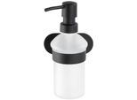 Seifenspender WENKO "Orea", schwarz, Edelstahl, Dosierspender, Seifenspender, 300 ml Fassungsvermögen, Halterung aus rostfreiem Edelstahl