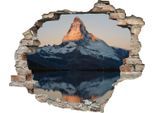Wandtattoo QUEENCE "Matterhorn", beige (natur), B:60cm H:50cm T:0,1cm, Wandtattoos, Wandtattoo, Wandsticker, Wandbild, selbstklebend, 3D, Wanddurchbruch