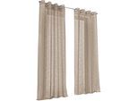 Vorhang KUTTI "Celtic" Gr. 3, grau (taupe), B:140cm H:225cm, Polyester, Gardinen, Vorhang, Gardine halbtransparent, Leinenoptik, Effektgarn, Topseller